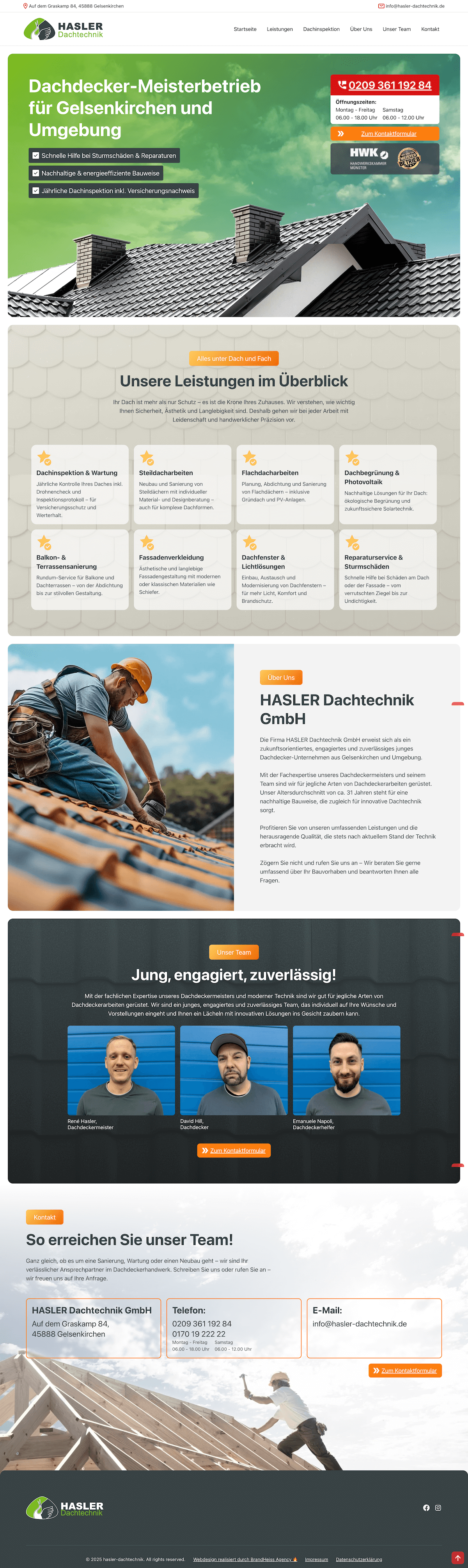 Webdesign für Handwerker — HASLER Dachtechnik GmbH