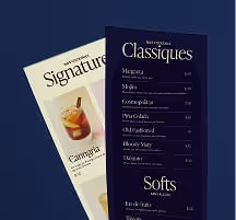 Support de marque imprimé issu d’un univers food et lifestyle.