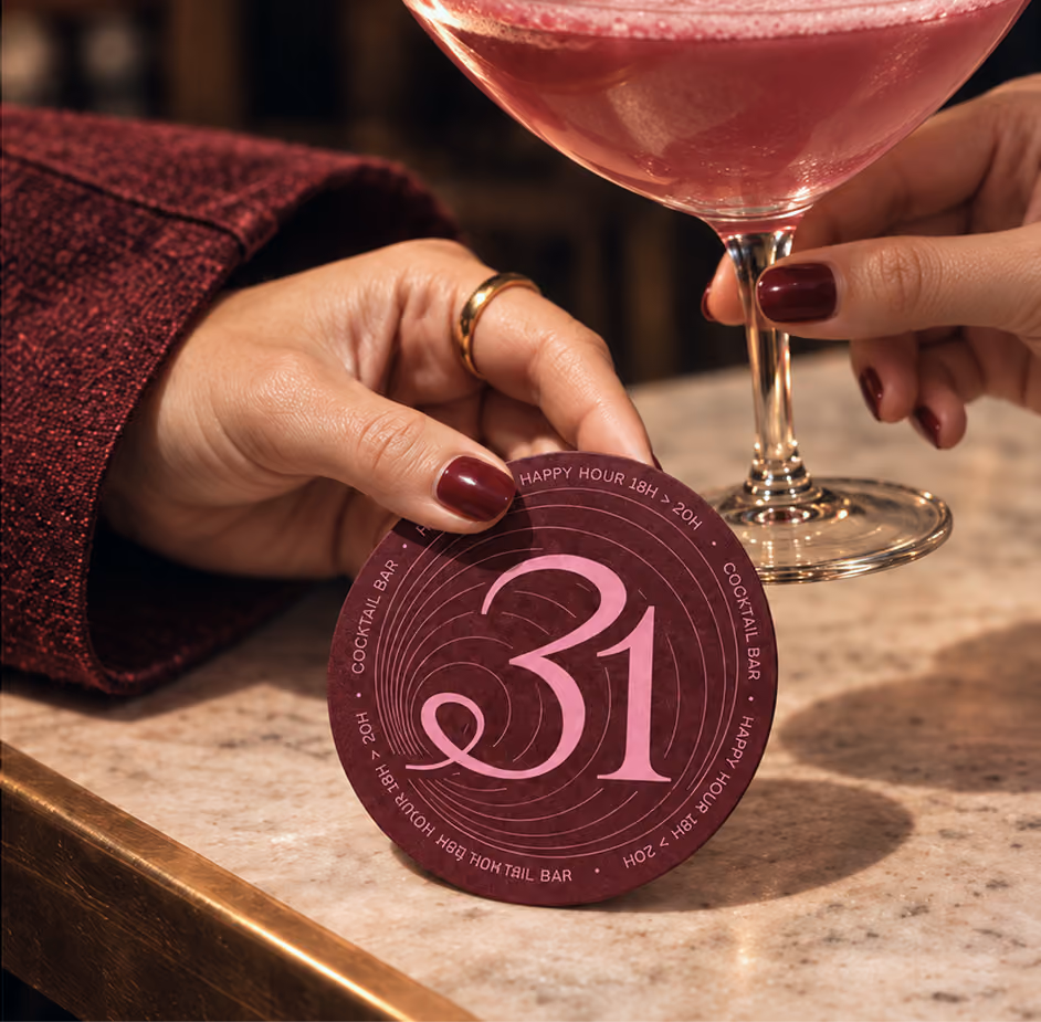 Sous-bock personnalisé pour un bar à cocktails