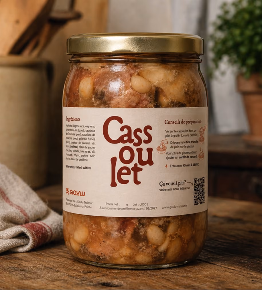 Étiquette de packaging pour une conserve alimentaire