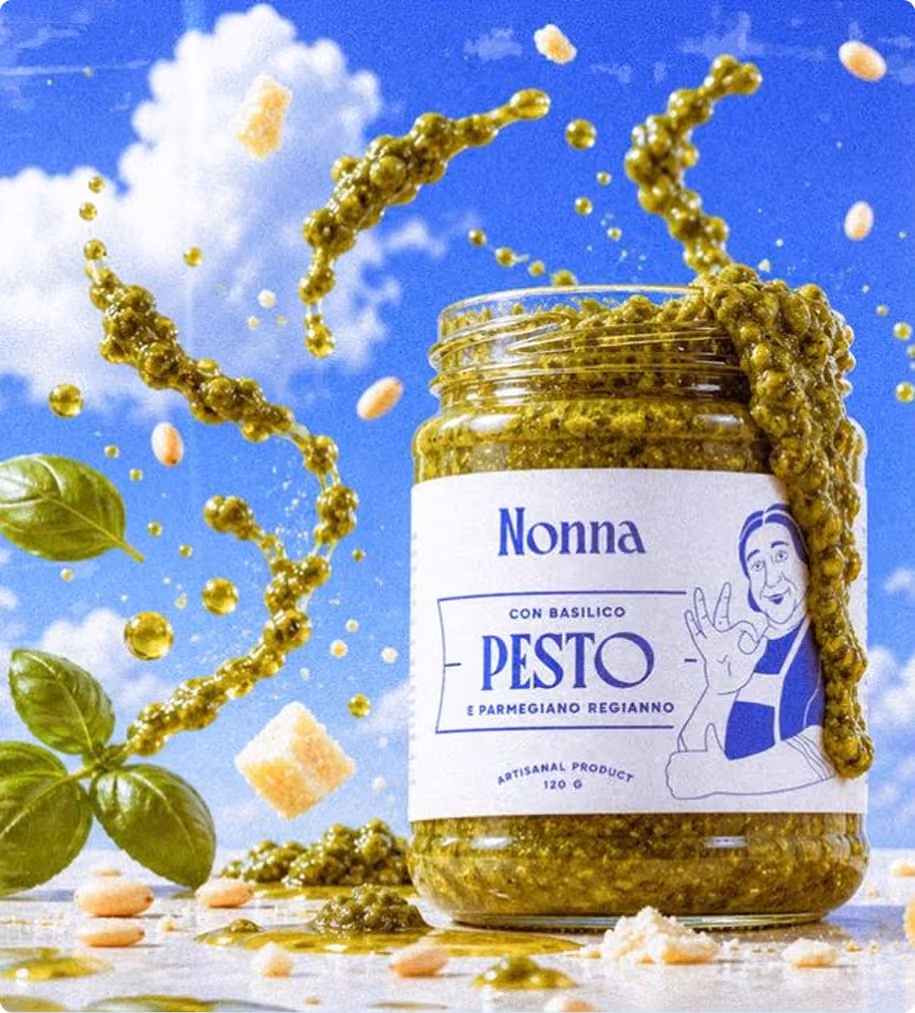 Design du packaging d’un pot de sauce pesto