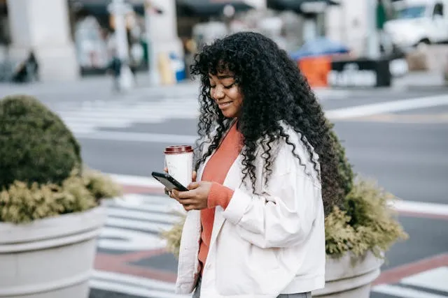 woman with phone