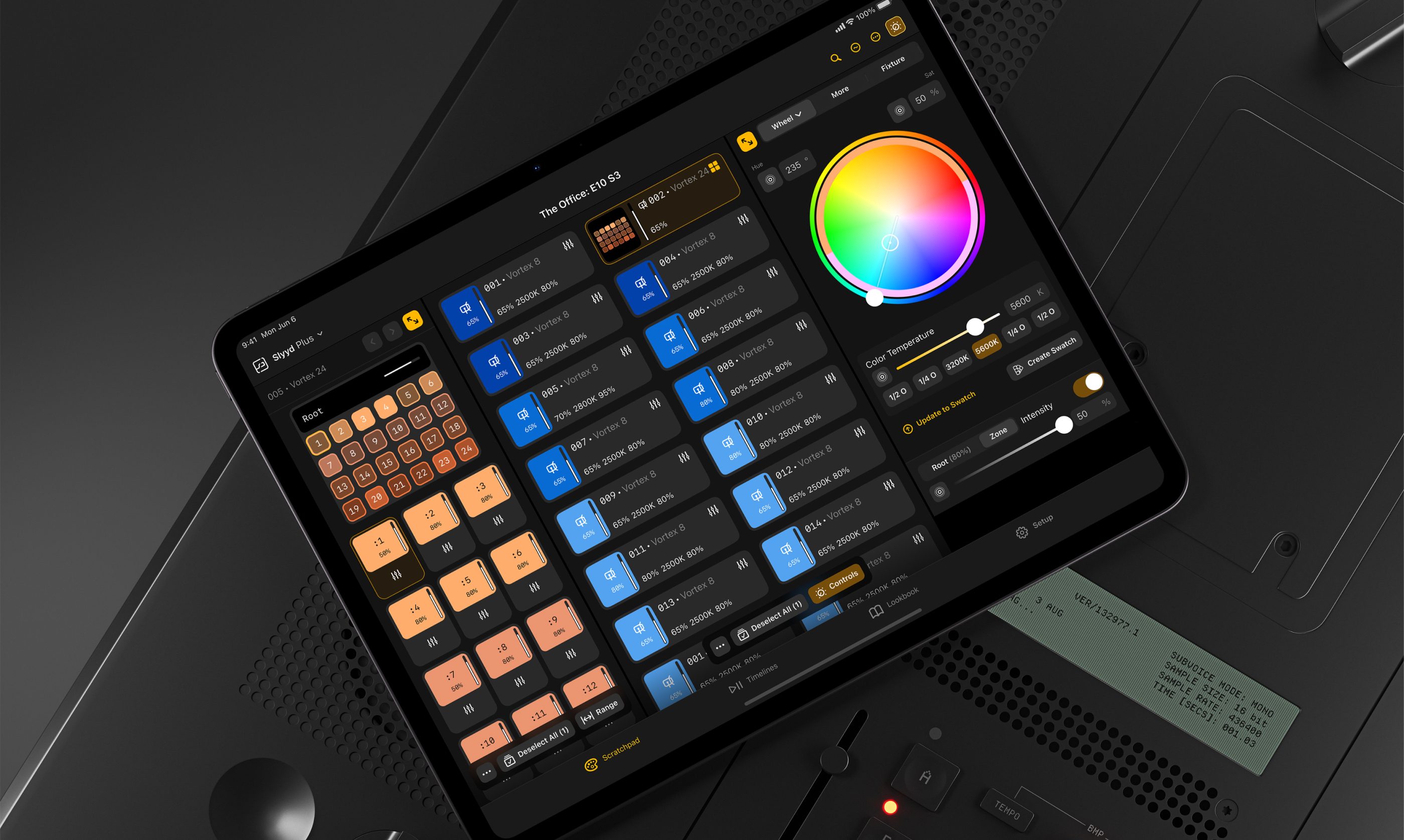 Slyyd is a professional lighting control app from Creamsource, built for cinematographers and gaffers who need fast, intuitive control on iPad and iPhone.