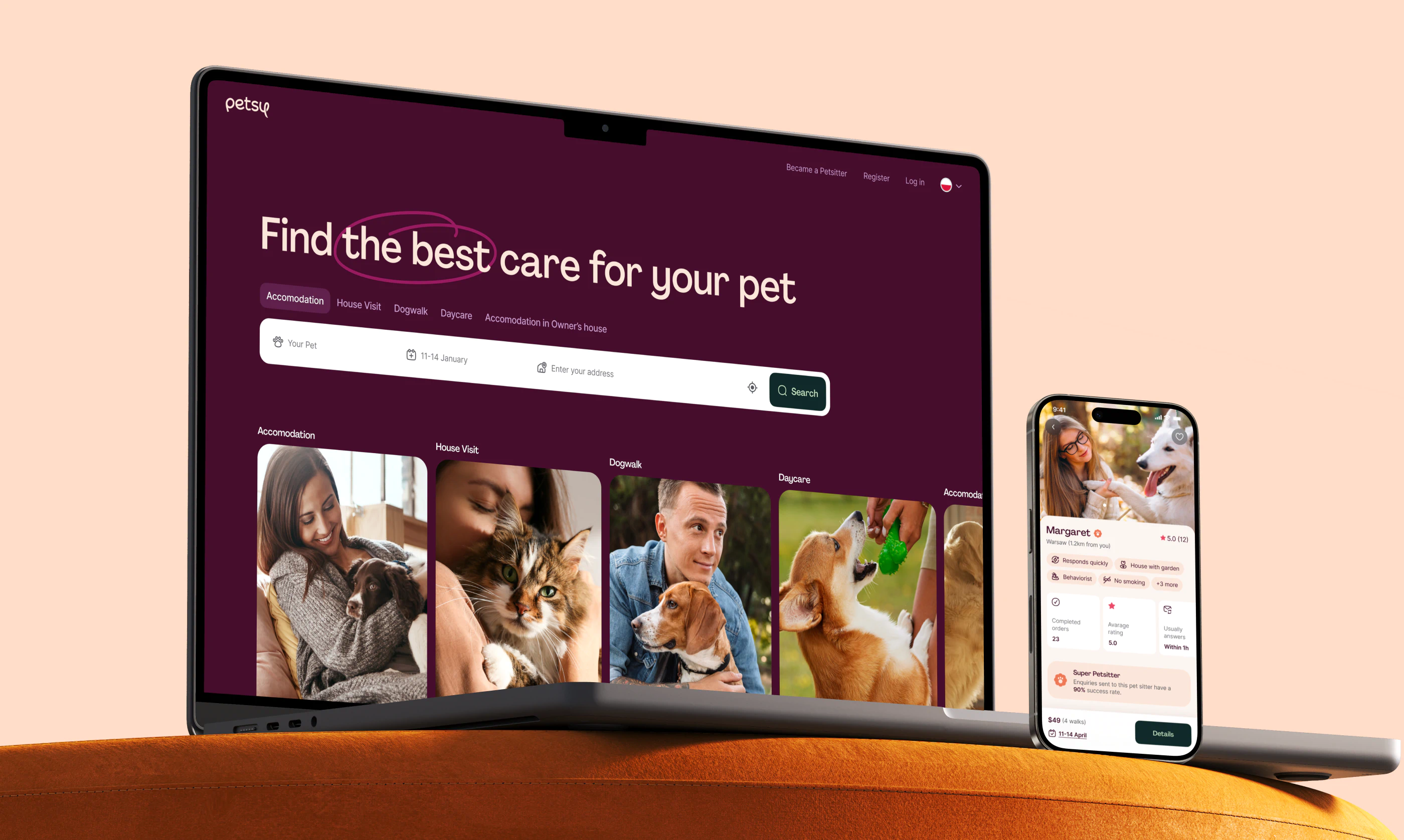 Petsy is a marketplace that connects pet owners with verified local sitters, helping families book care with confidence through a friendly product and strong community.