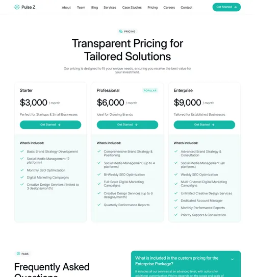 Pricing Page