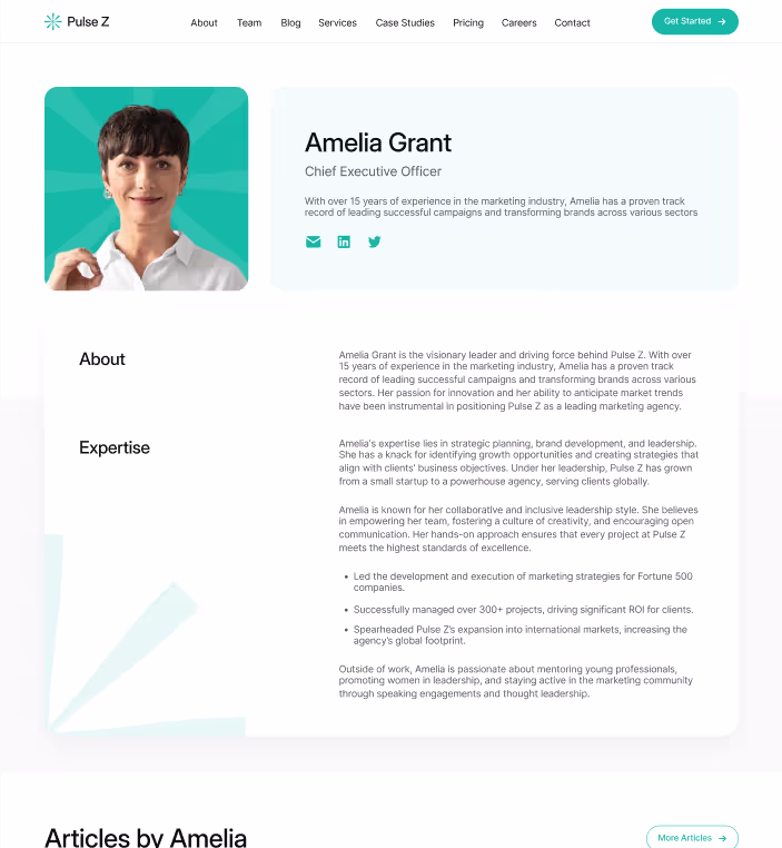 Team Member Page