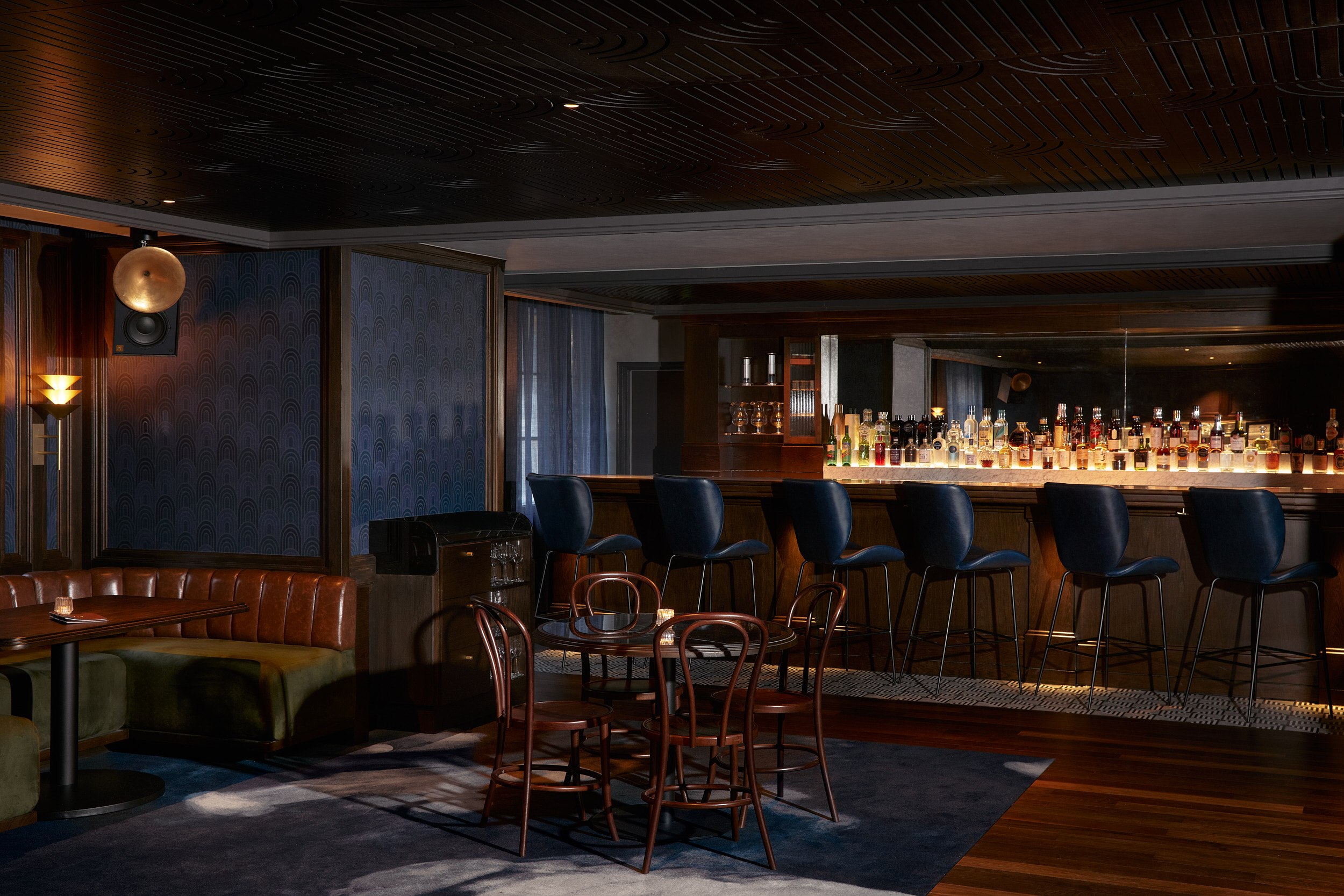 Bar Chairs Booth Drinks Alchohol Light Table Rodd and Gunn in Melbourne. Photo by Jake Roden.