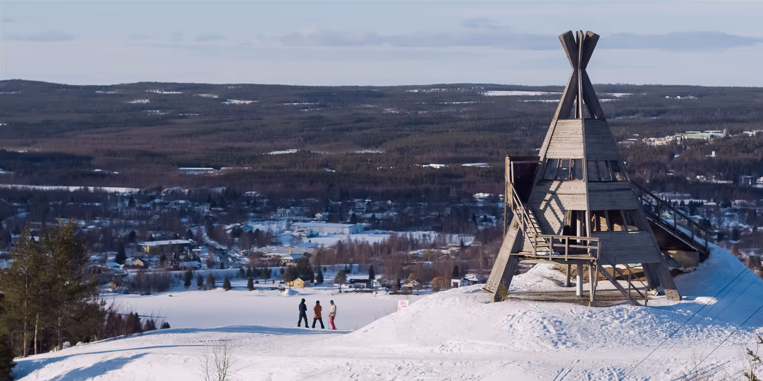 Ounasvaara's slopes photographed from the top of the Ounasvaara hill.