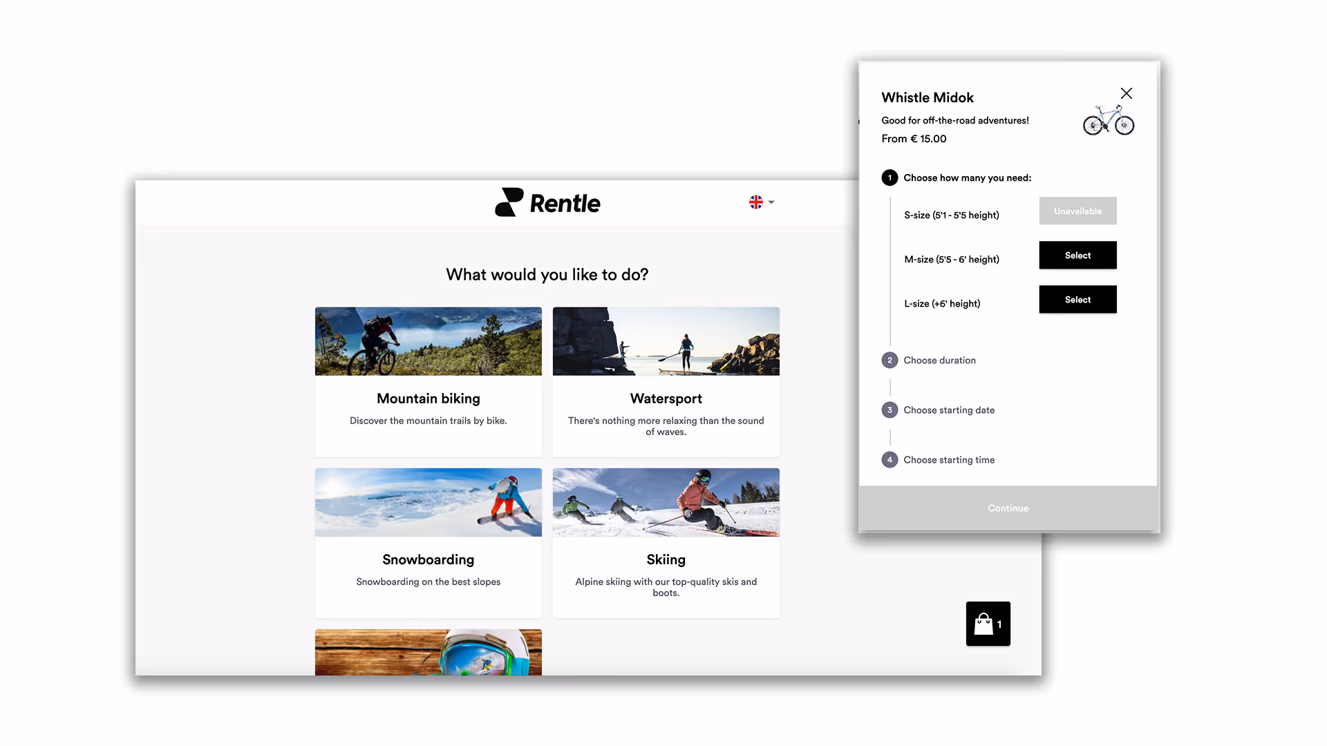 shopping cart pop-up