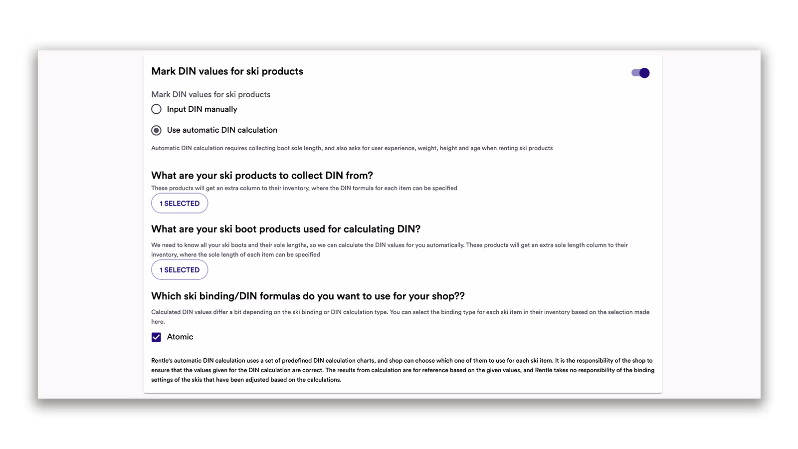 automatic DIN calculator