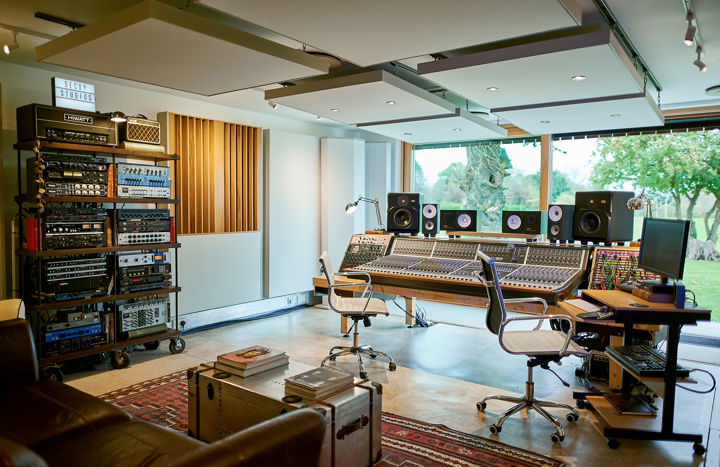 Control room at Decoy Studios, Suffolk, UK