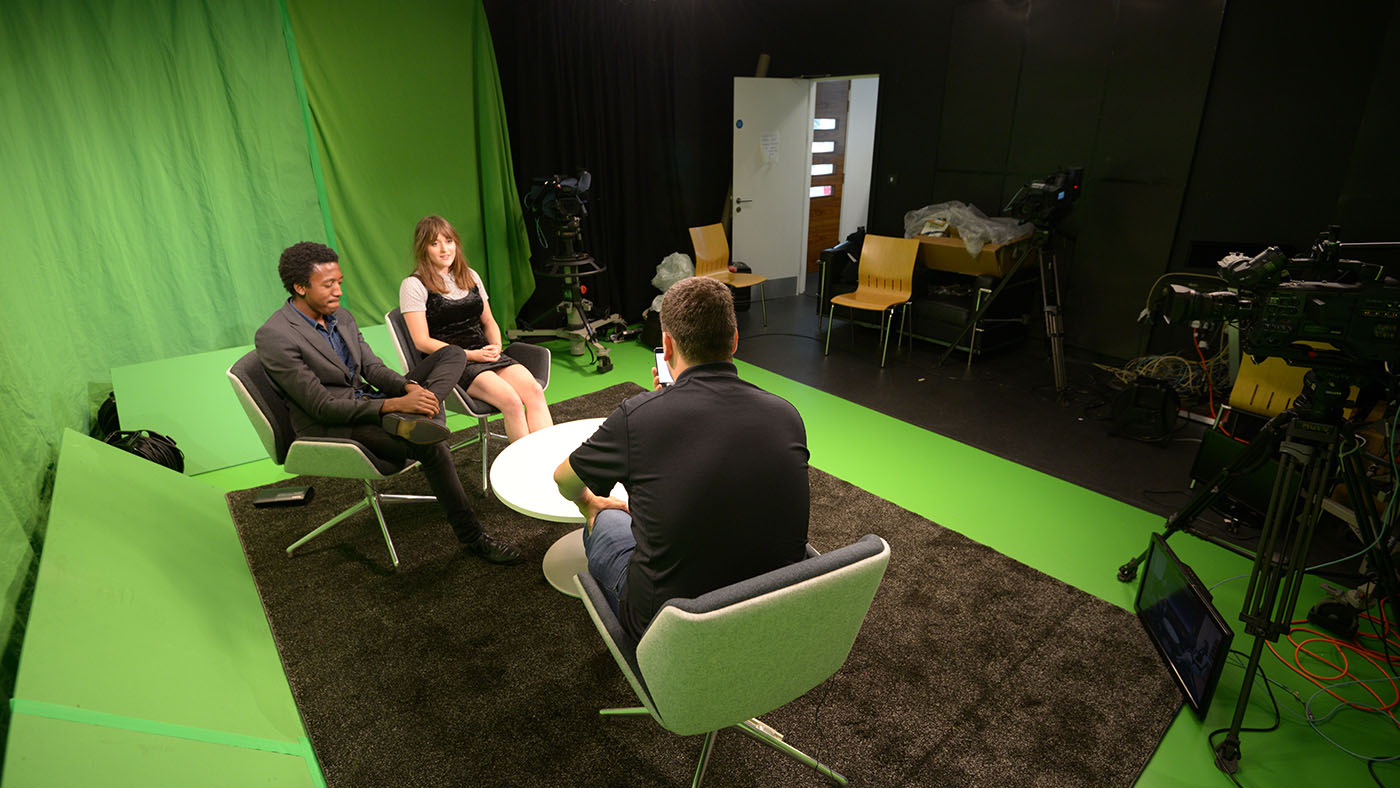 The MUTV greenscreen studio, based in the Carrington training complex.