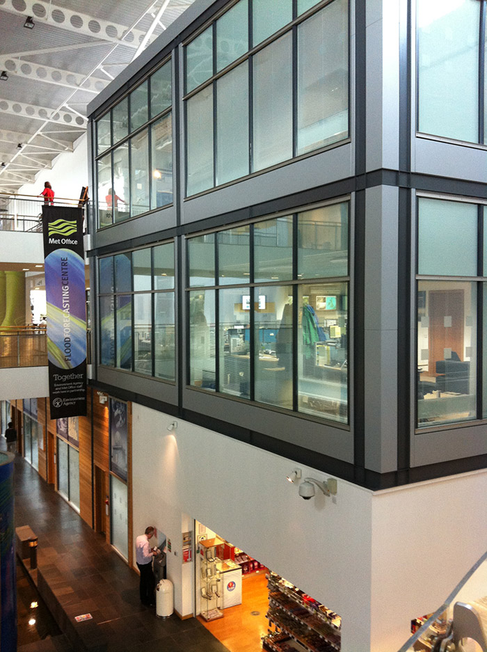 A reference photo taken from within the eal Met Office HQ to illustrate the authenticity of the reconstruction delivered by Lightwell.