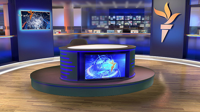The desk shown in the virtual studio