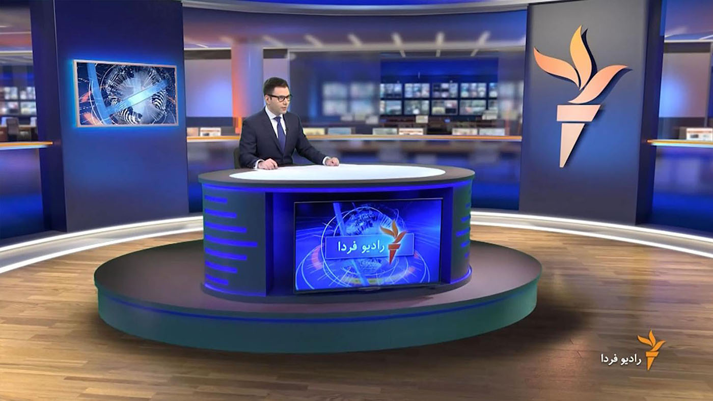 The Tricaster enables the greenscreen to be replaced with the detailed virtual studio and newsroom designed by Lightwell
