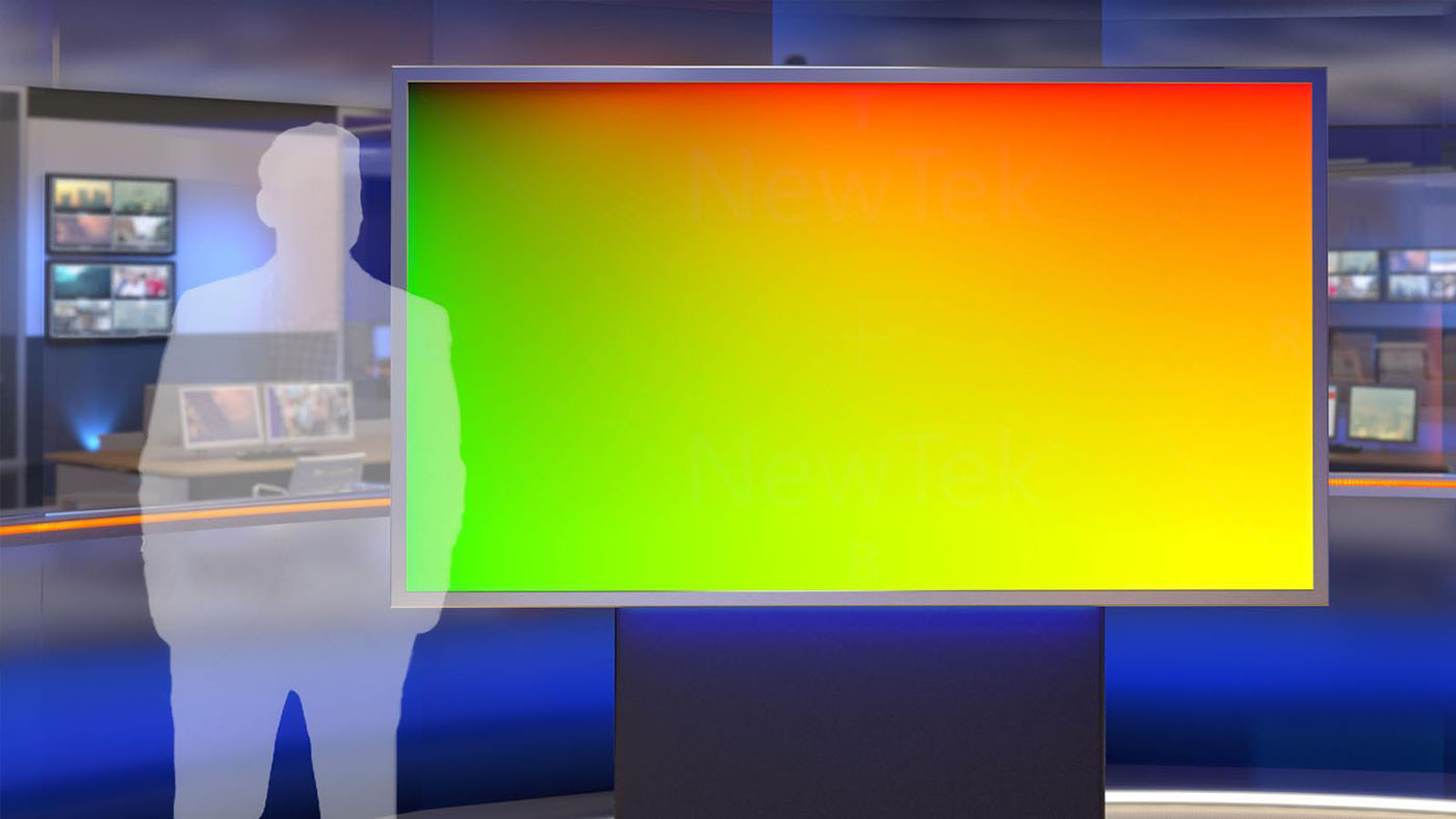 An alternate standing presentation option features a large screen fixed to a column. A smaller column, allows us to be closer to the presenter