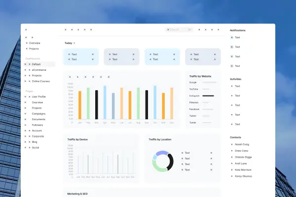 Product designers analyzing interconnected dashboards and system architecture for complex digital products