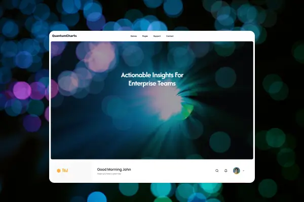 Enterprise analytics platform interface showing complex data simplified into actionable insights
