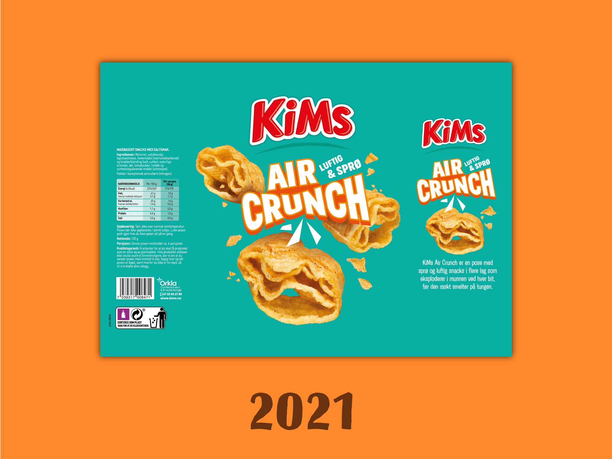 Kims air crunch. Grafisk design fra 2021.