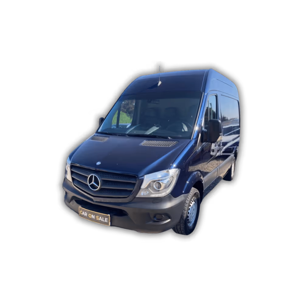 Frontansicht eines Mercedes-Benz Sprinter Transporters, ideal für Gewerbe und Logistik, fotografiert für CarOnSale.
