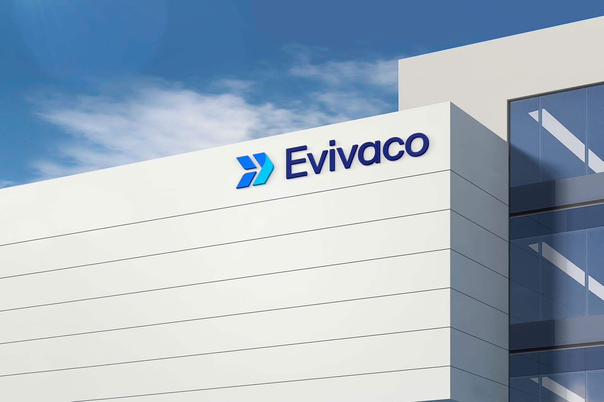 Evivaco logo on a building