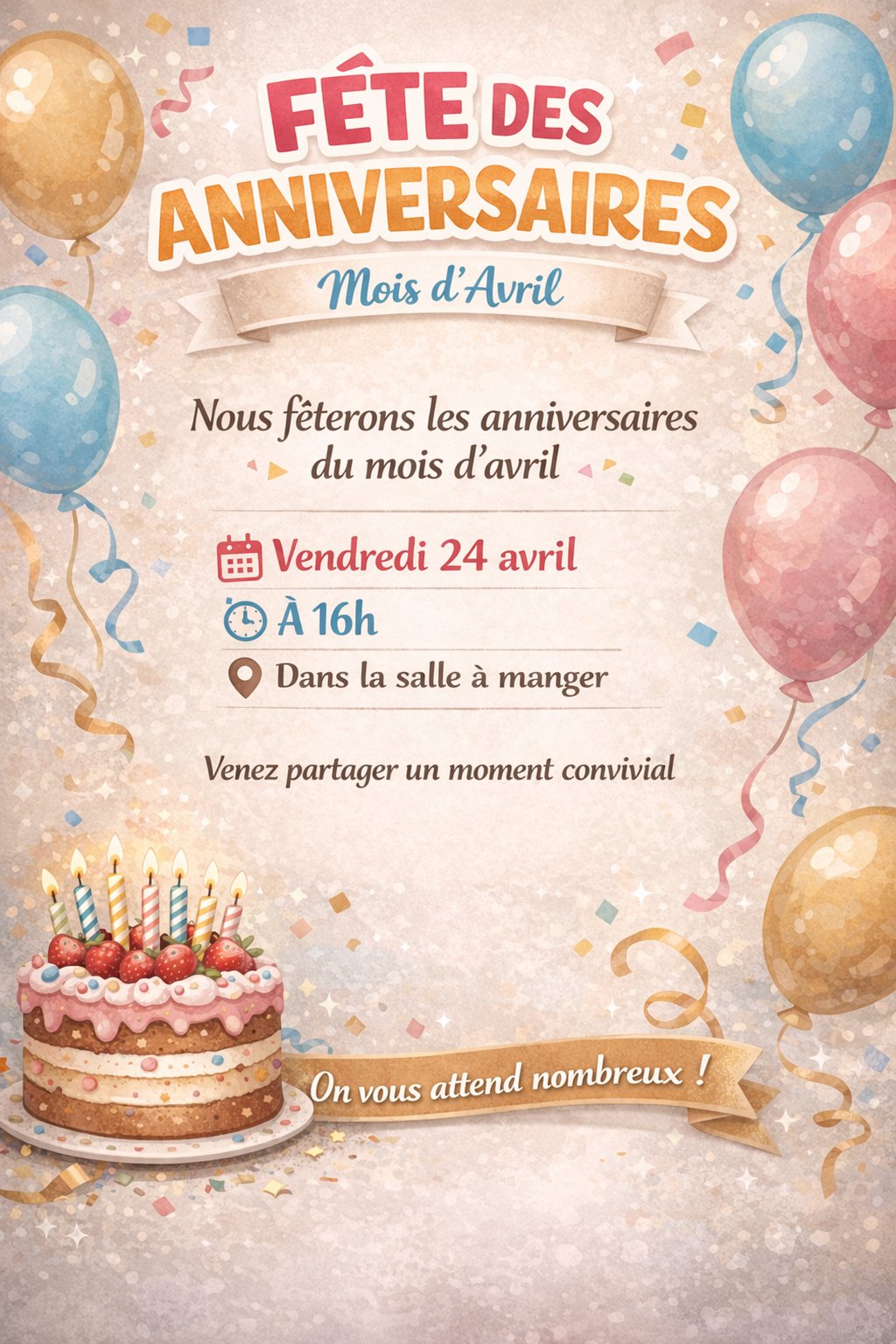 fête anniversaire mois d'avril