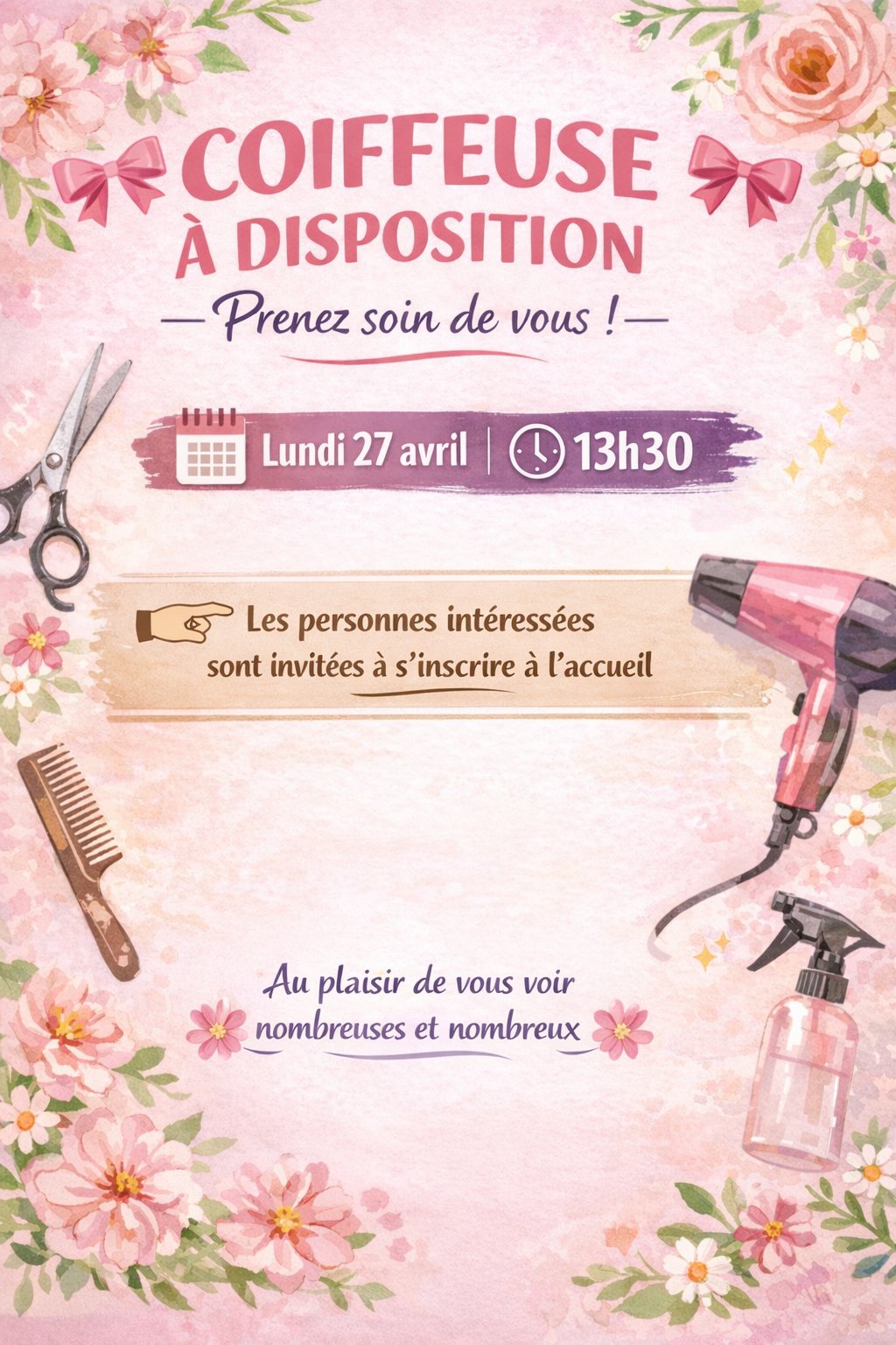 coiffeuse le 27 avril