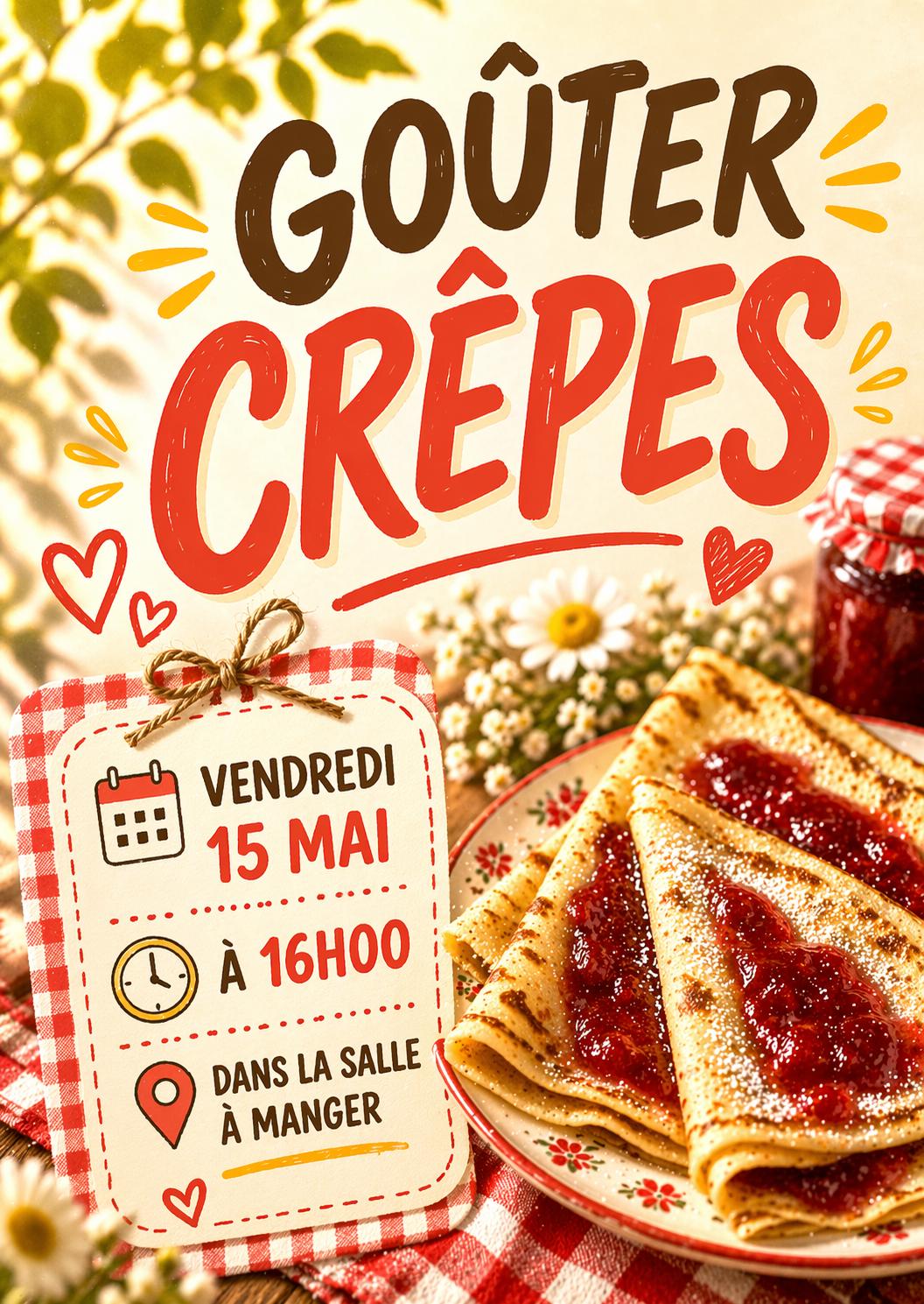 goûter crêpes le 15 mai
