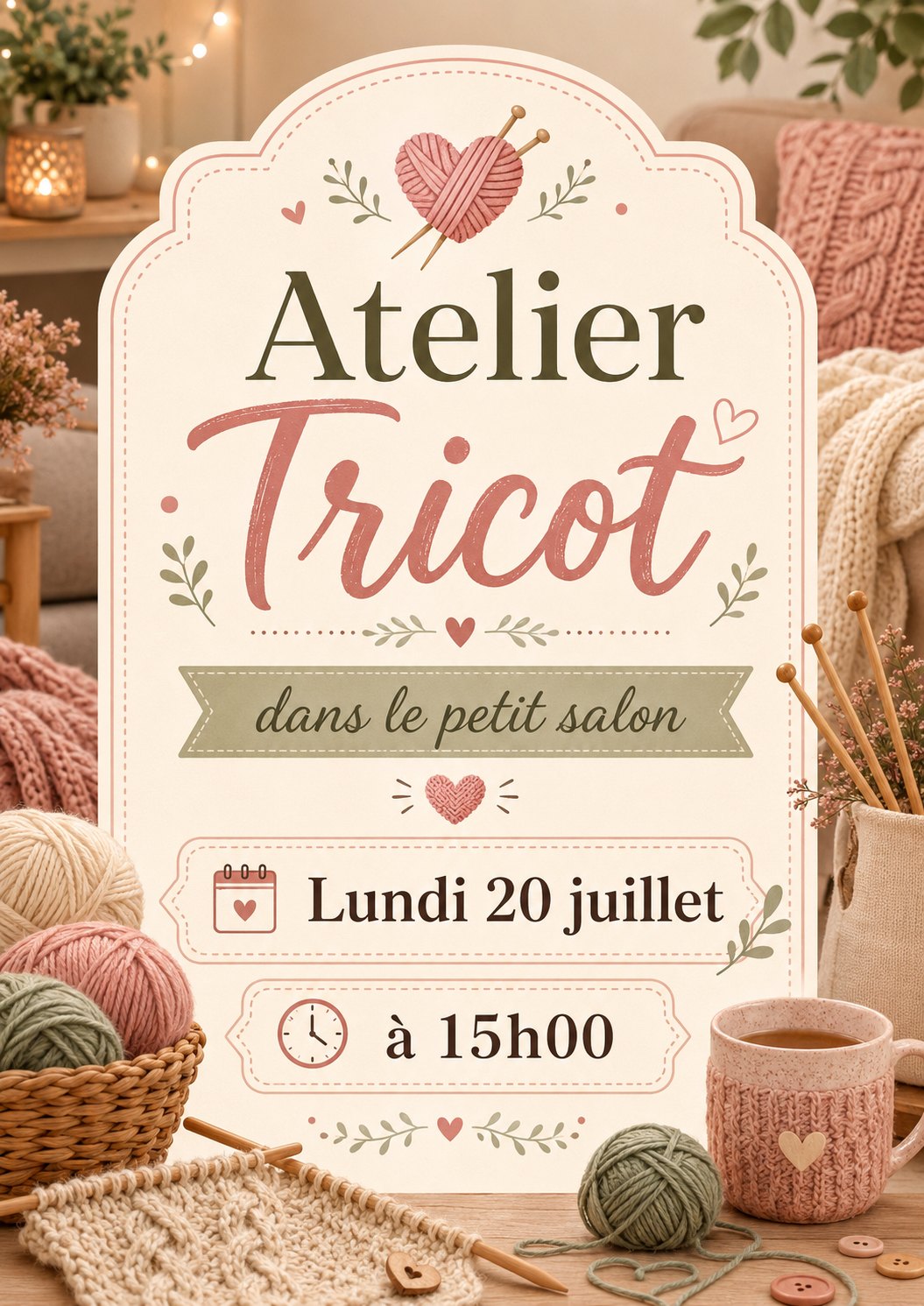 Atelier tricot lundi 20 juillet