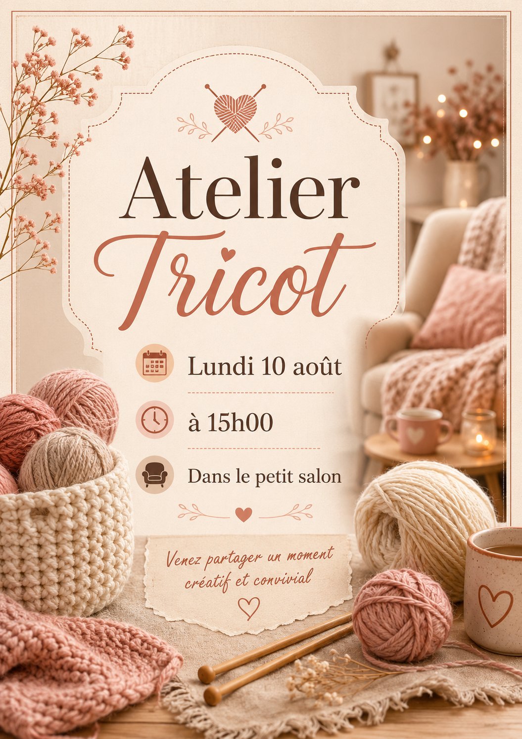 Atelier tricot lundi 10 août