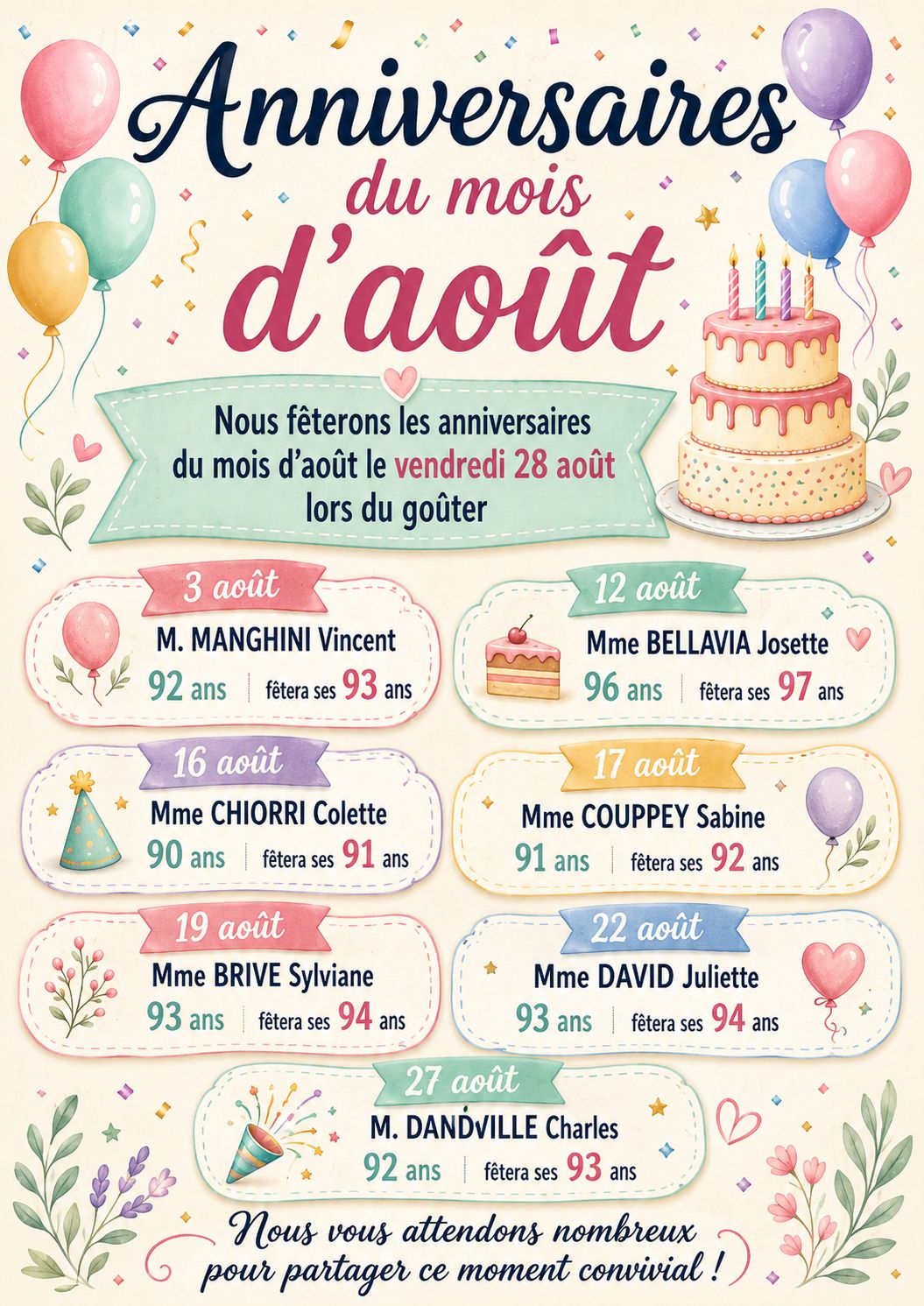 Anniversaires août