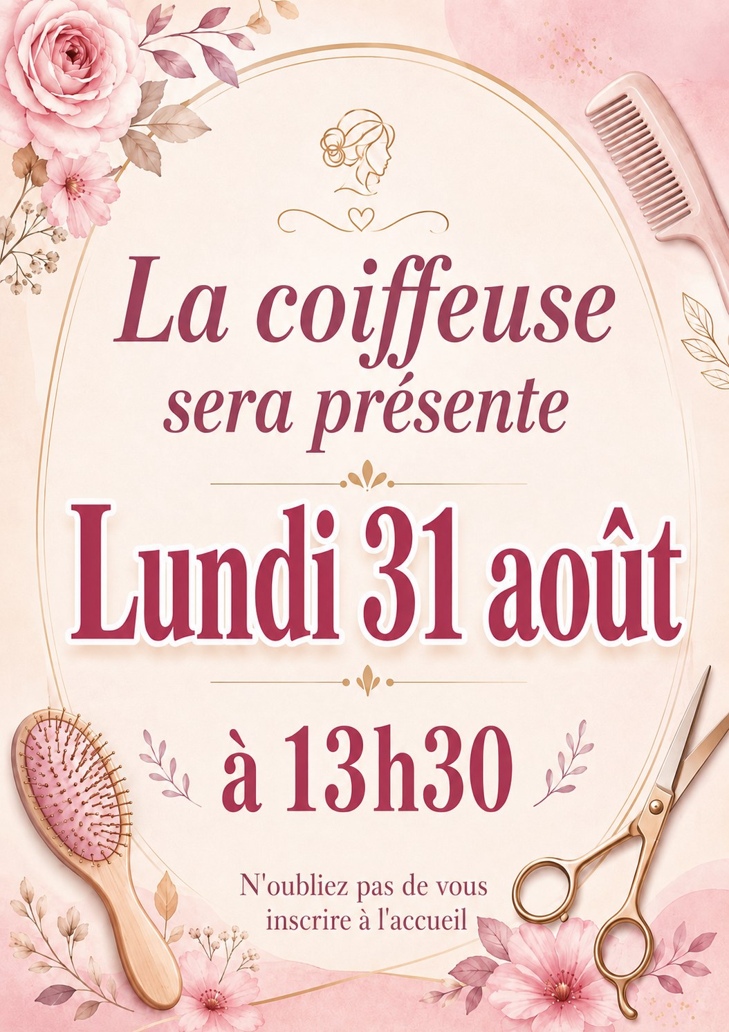 coiffeuse le 31 août
