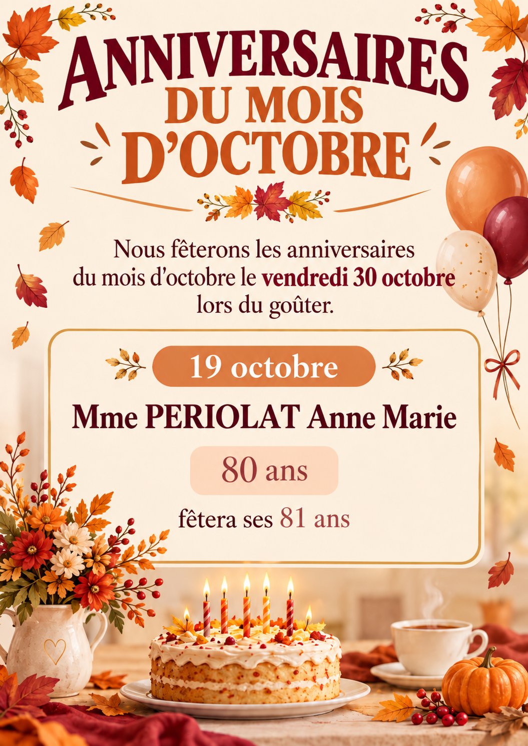 anniversaire mois de octobre