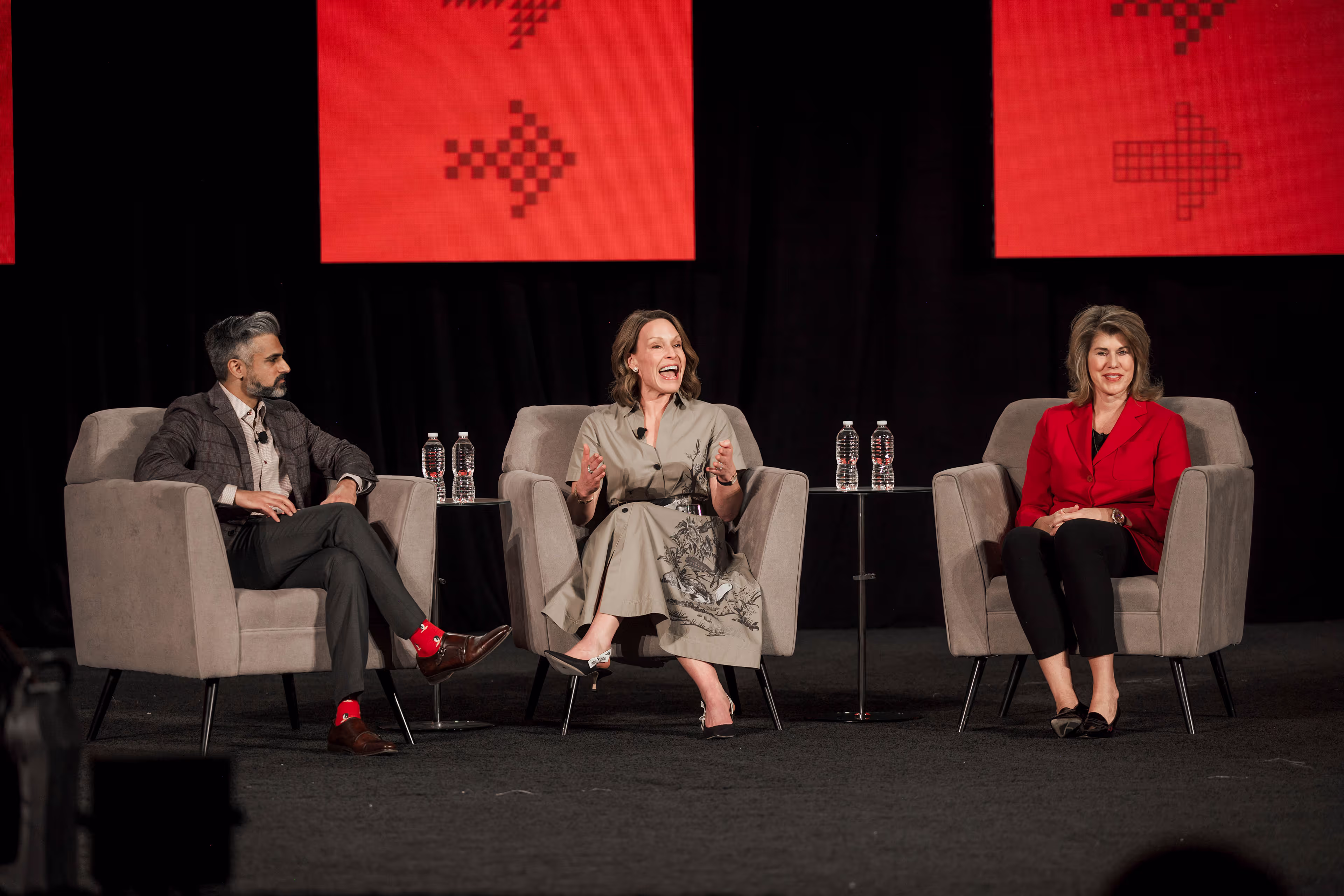 Forum talking on stage