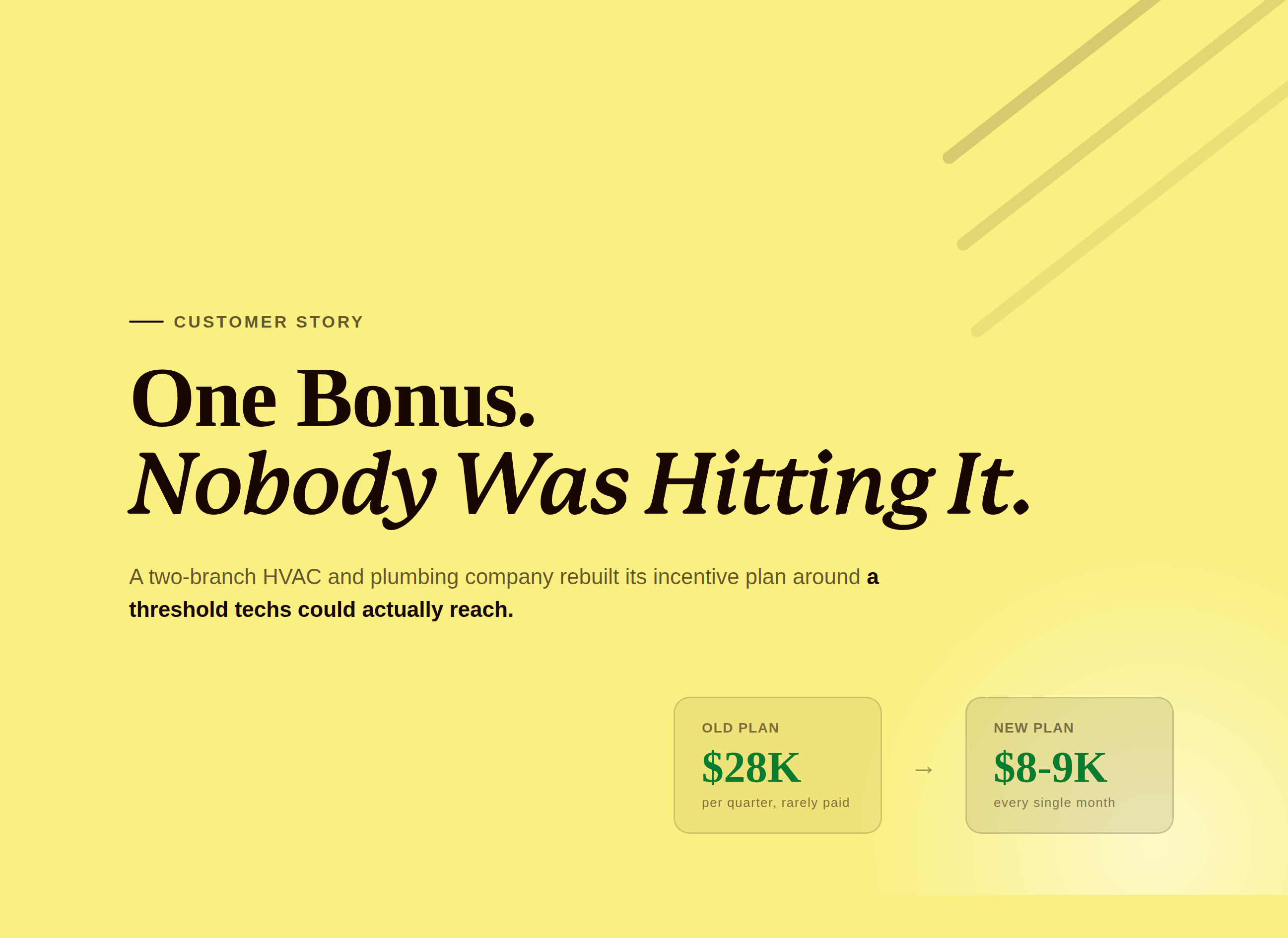 A two-branch HVAC and plumbing company fixes a bonus nobody was hitting