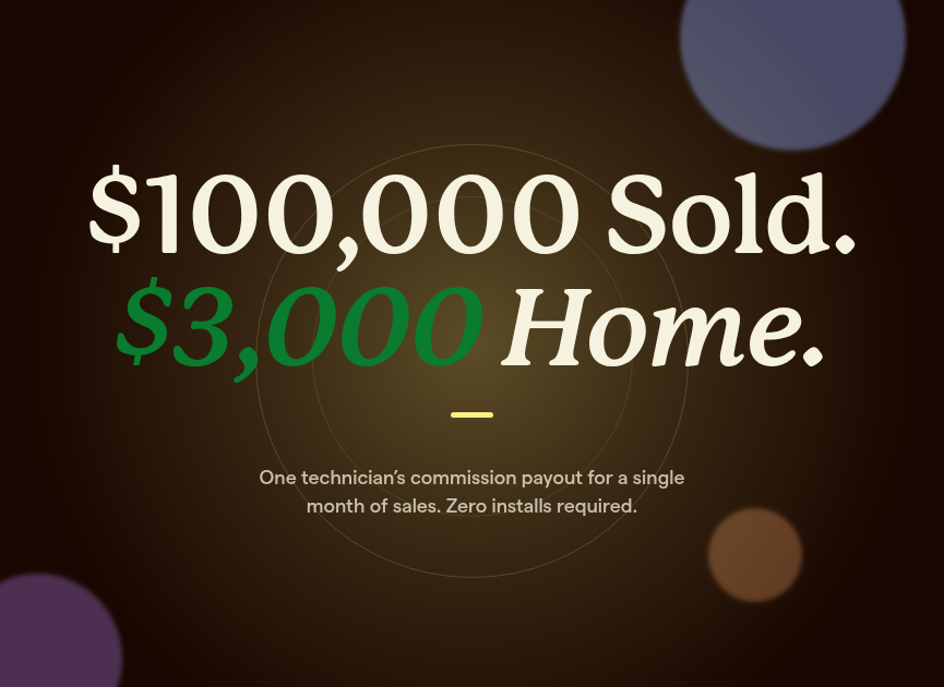 $100,000 sold, $3,000 take home: one technician's commission payout under a redesigned tiered pay plan