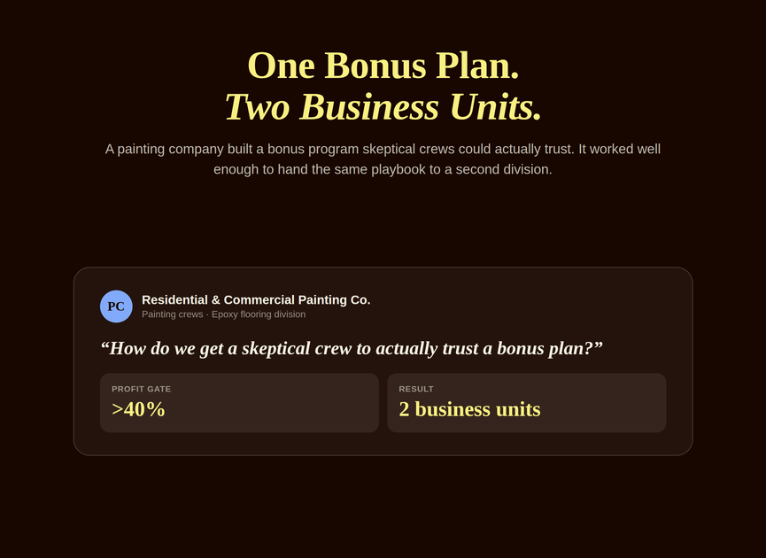 Preview image for the painting company bonus plan case study