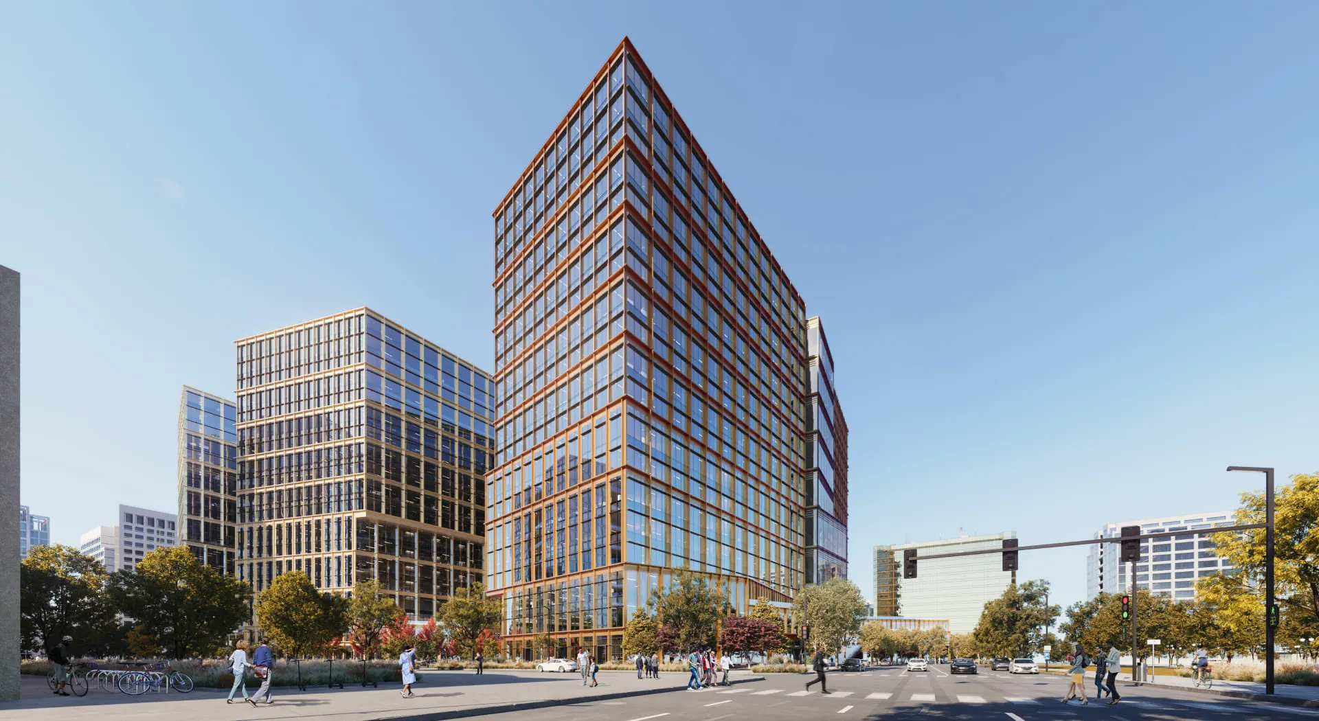 Illustrative example of photorealistic 3D exterior rendering.