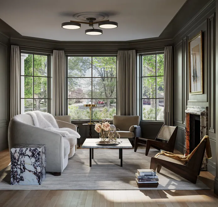 Photorealistic living room visualization. The importance of 3D rendering is to create the sence that an object in the image is real. 