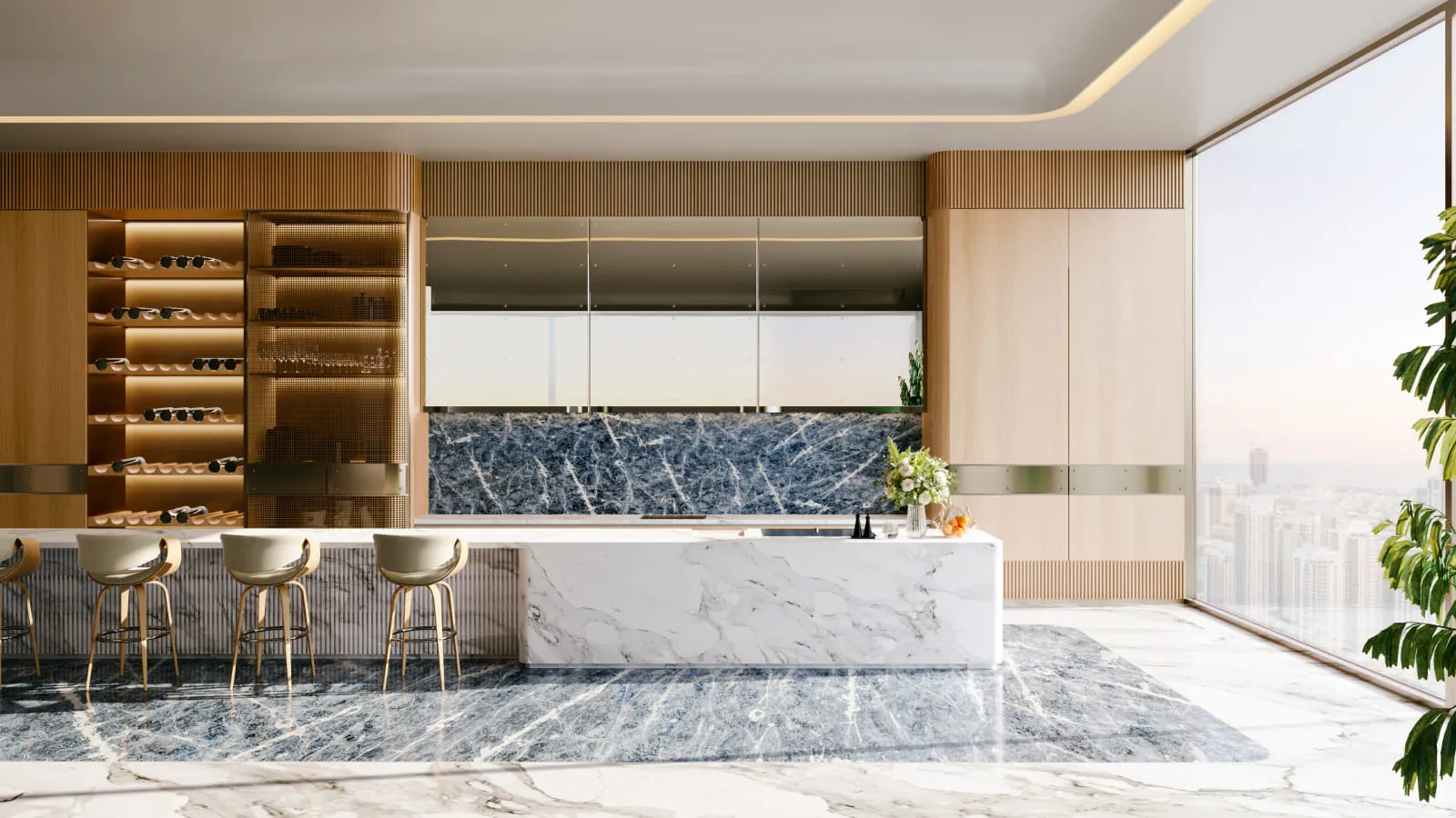 Marketing 3d render of an interior.