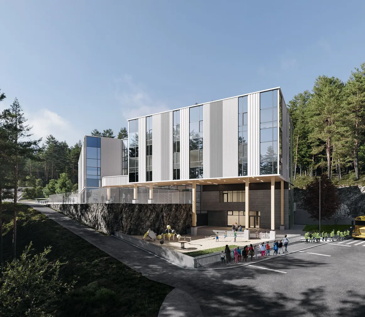 Architectural visulization of a public space in Canada. 