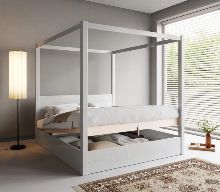 Bedroom with protorealistic 3d furniture inside. 