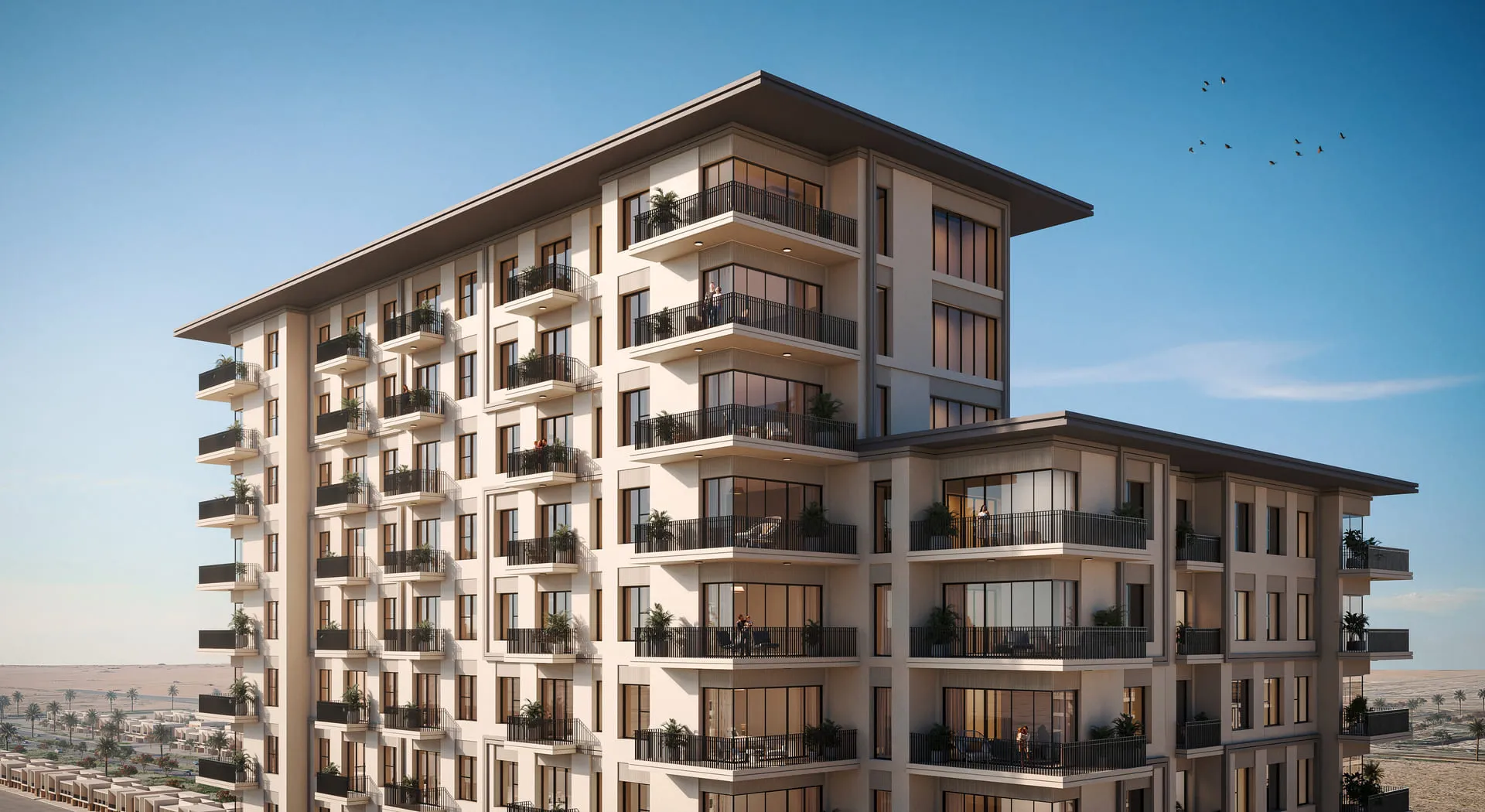 Illustrative example of photorealistic exterior rendering made by 3D Design Company for Dubai Clients