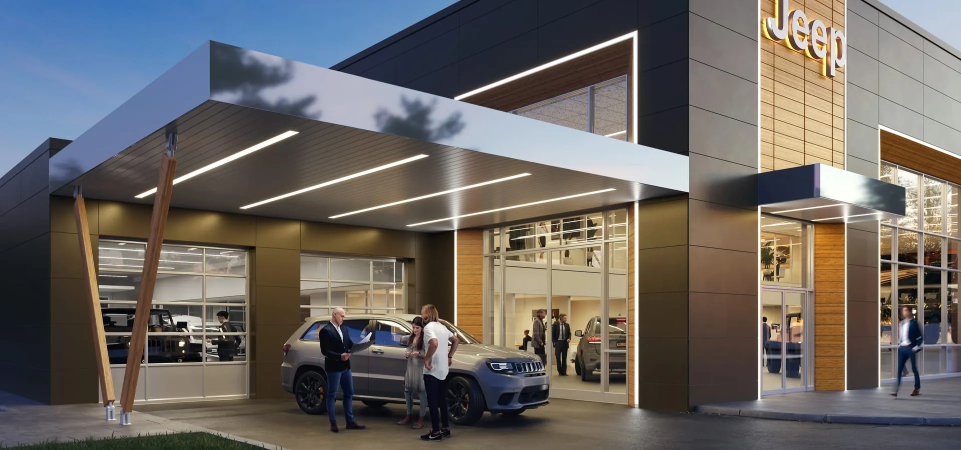 Illustrative example of photorealistic 3d visualization for retail.