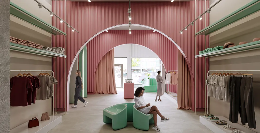 The example of the retail design 3d rendering made by Omegarender.