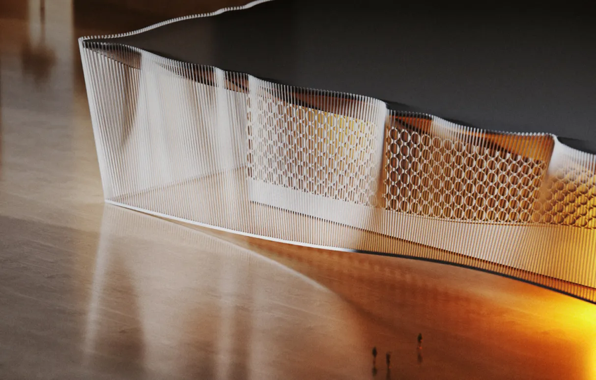 3D visualization of Office Center rendered for Gensler architectural studio