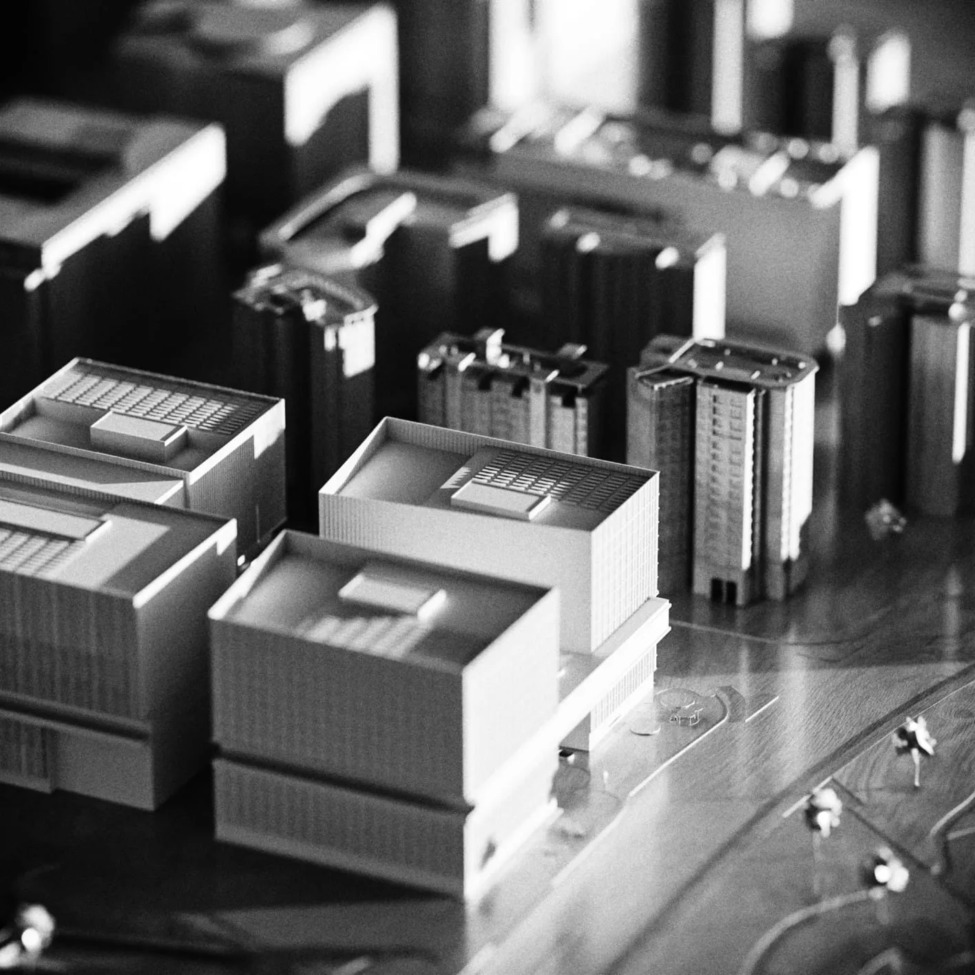 3D visualization of Office Center rendered for Gensler architectural studio