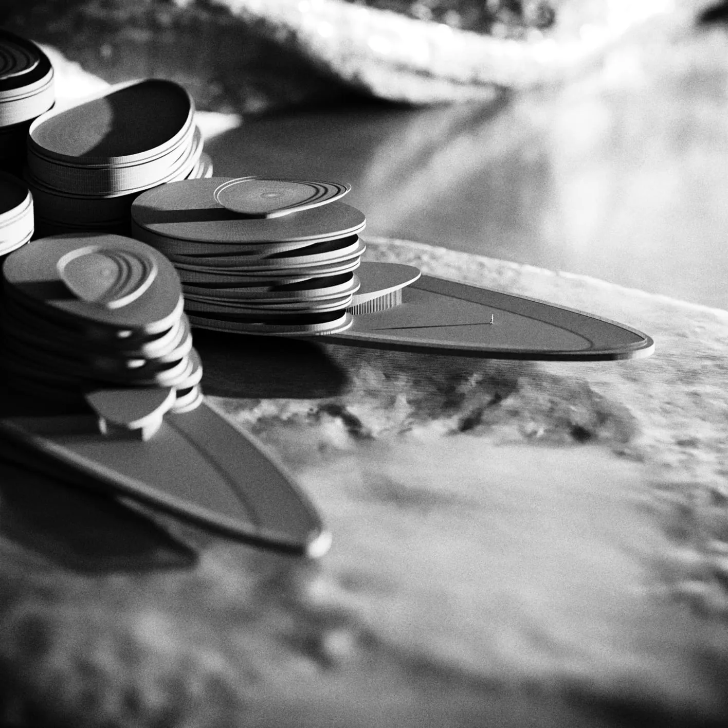 3D visualization of Office Center rendered for Gensler architectural studio