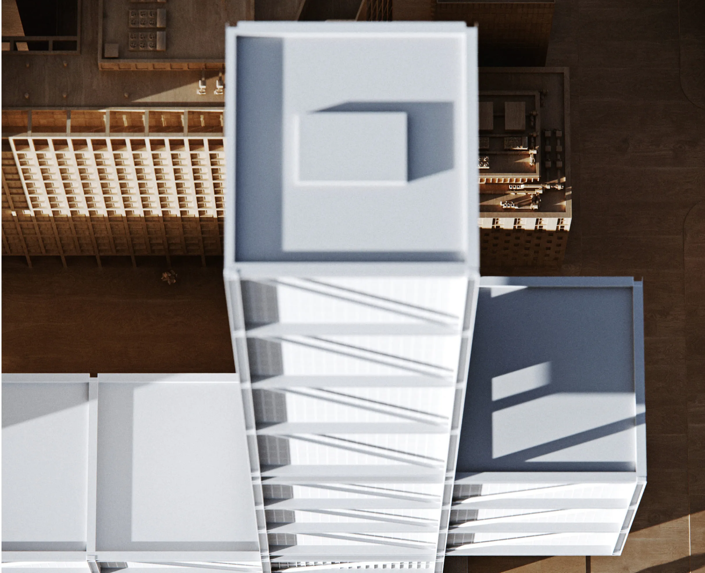 3D visualization of Office Center rendered for Gensler architectural studio