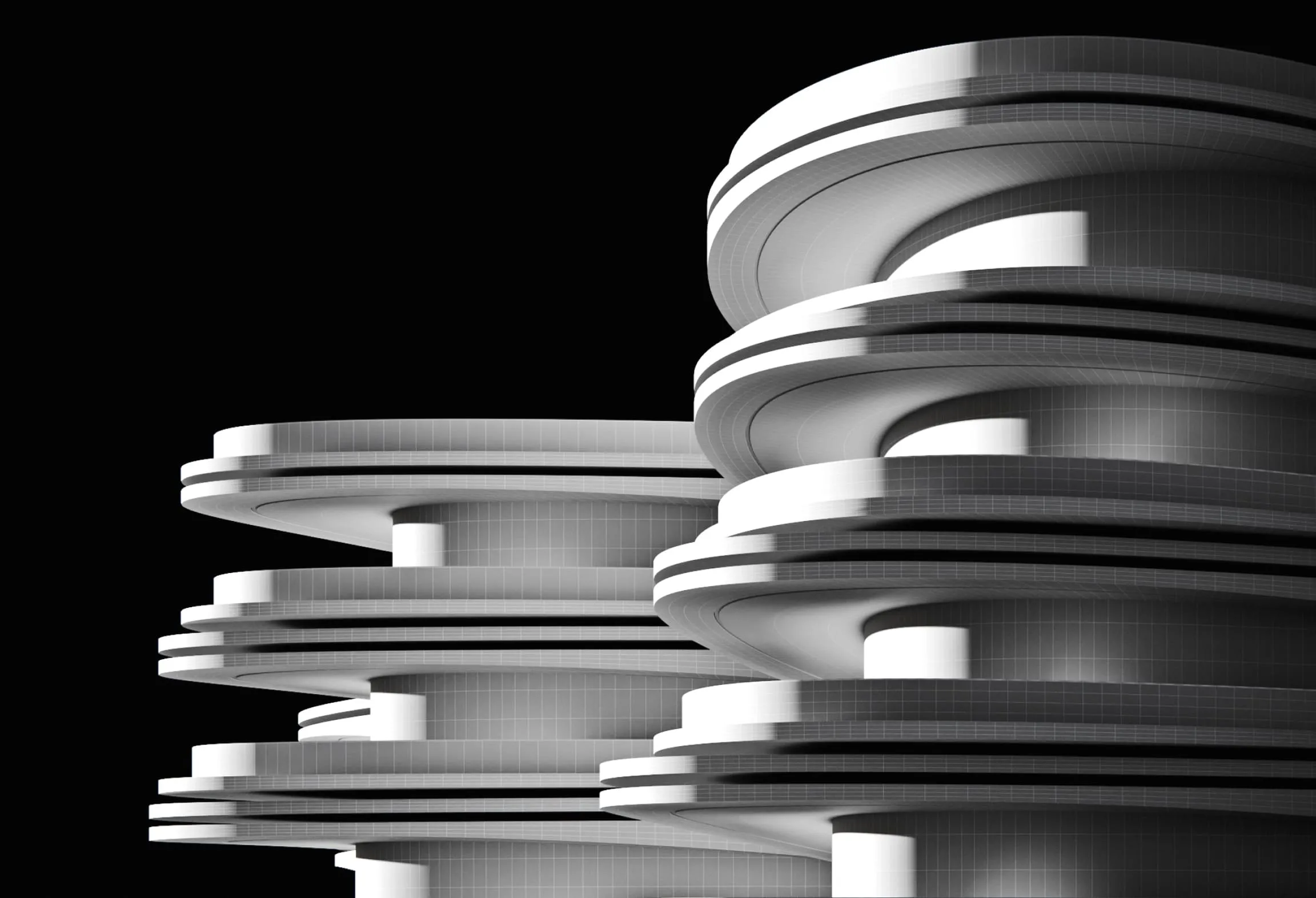 3D visualization of Office Center rendered for Gensler architectural studio